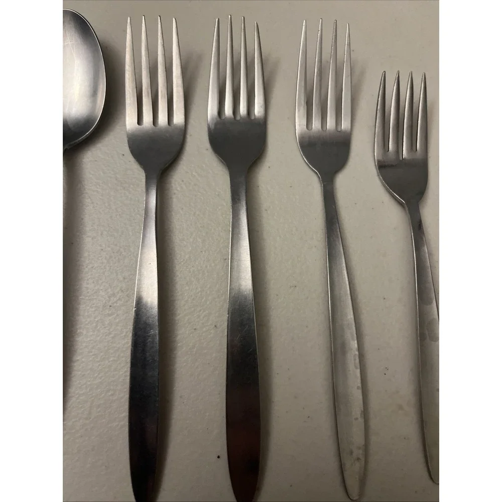 Stainless by Englishtown Japan MCM Spoon Forks Lot Of 6‎